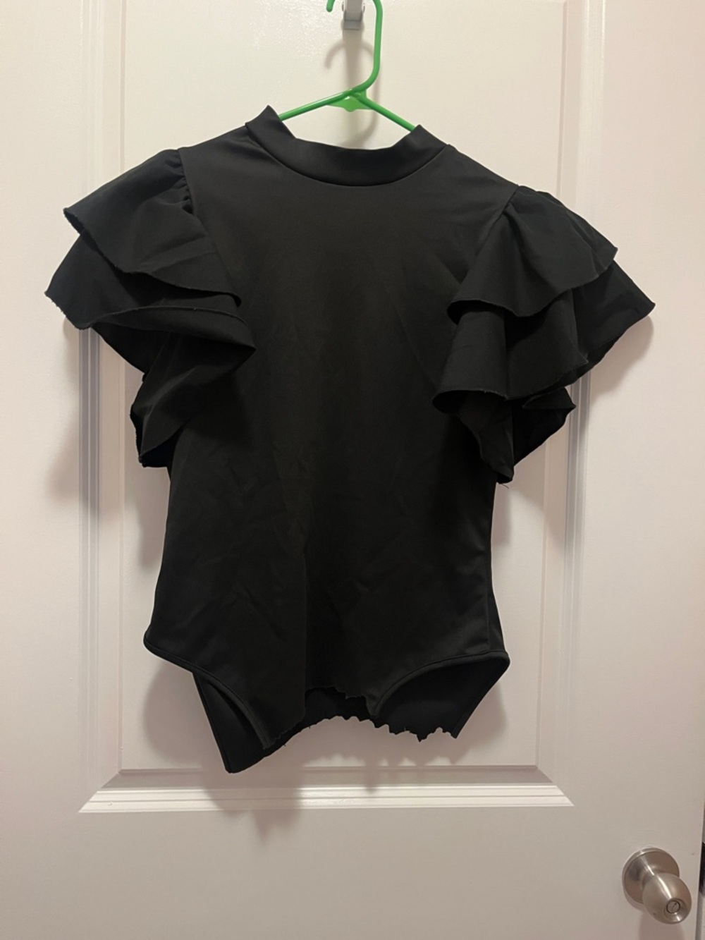 Black Ruffle Sleeve Women’s Top